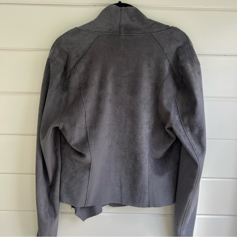 VINCE medium grey faux suede jacket - Picture 2 of 4